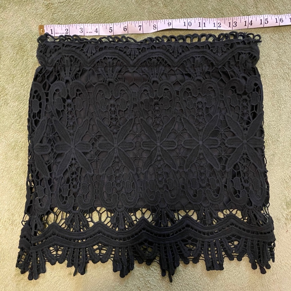 Black lace eyelet skirt